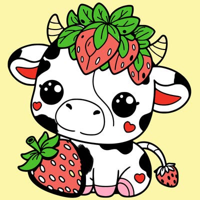 cute strawberry cow