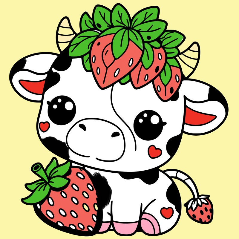 cute strawberry cow