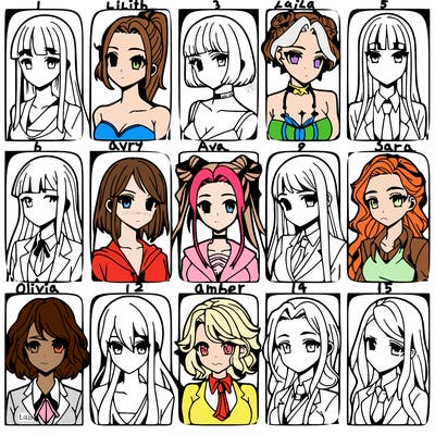 girls that look diffrent anime