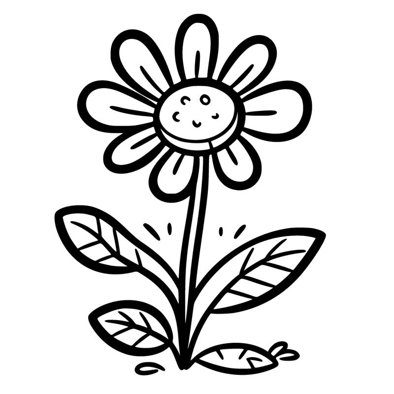 simple sketch of a flower