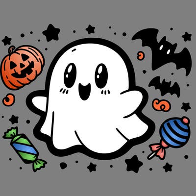 halloween cute little ghost