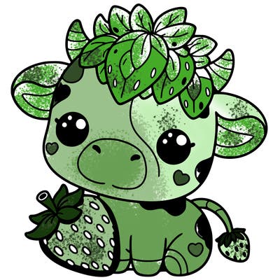 cute strawberry cow