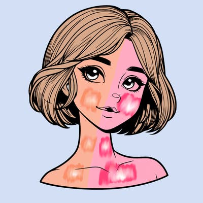 realistic girl with short hair