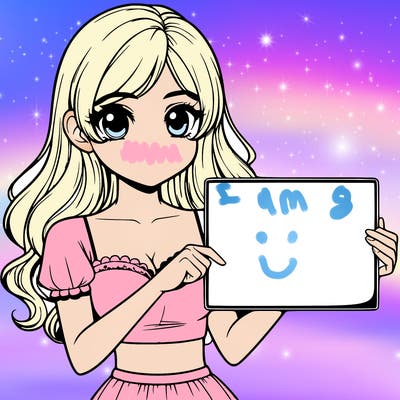 realistic pretty girl holding blank sign
