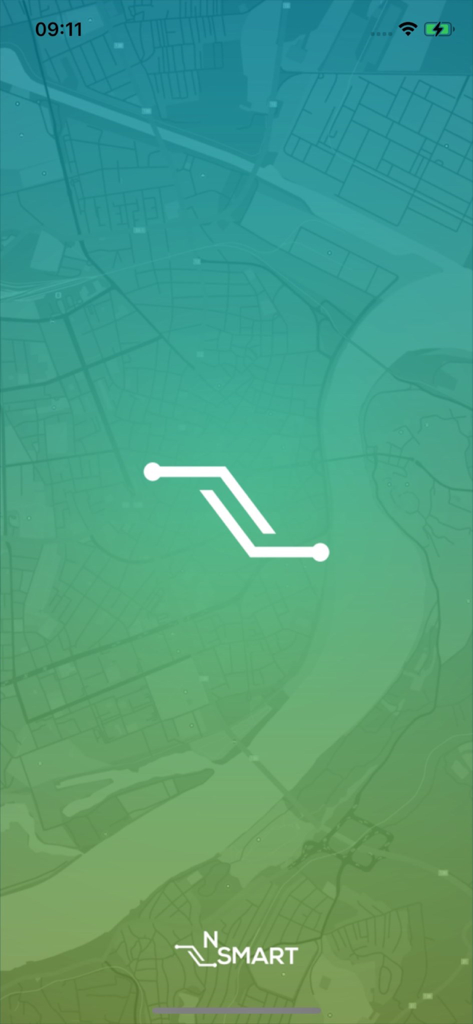 Nsmart JGSP - Novi Sad - Splash screen of the Nsmart JGSP Novi Sad mobile app featuring a stylized map of the city and the official logo