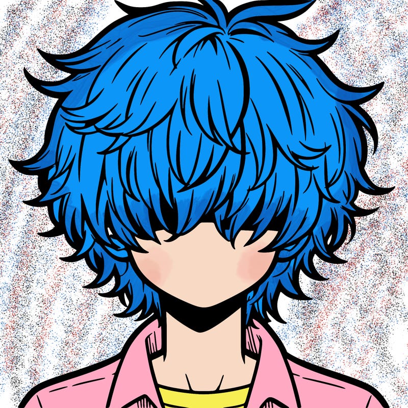 manga boy fluffy hair covering his eyes