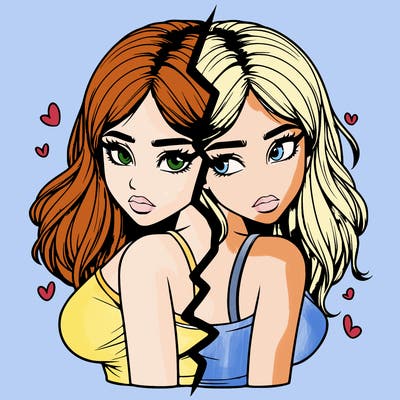 realistic girl split