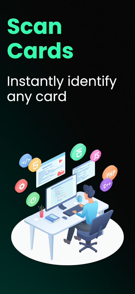 Card Scanner for Pokémon Dex - Scan Cards screen for instantly identifying Pokémon cards with AI technology.