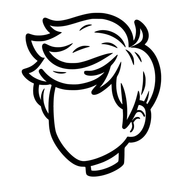 head outline with hair no face