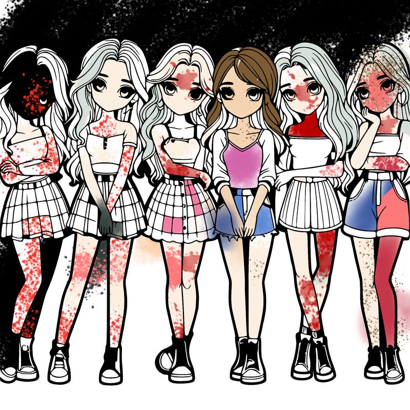 a group of girls realistic
