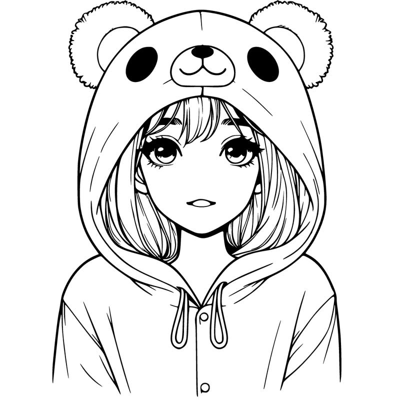 realistic girl in a bear onesie