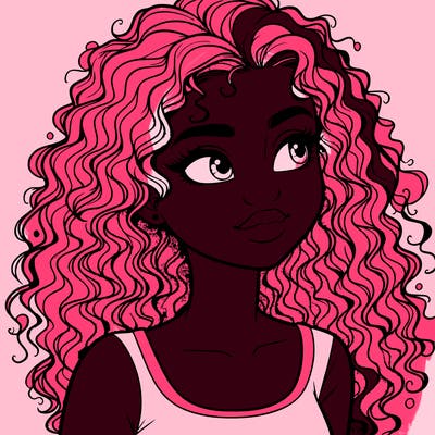 realistic girl with curly hair