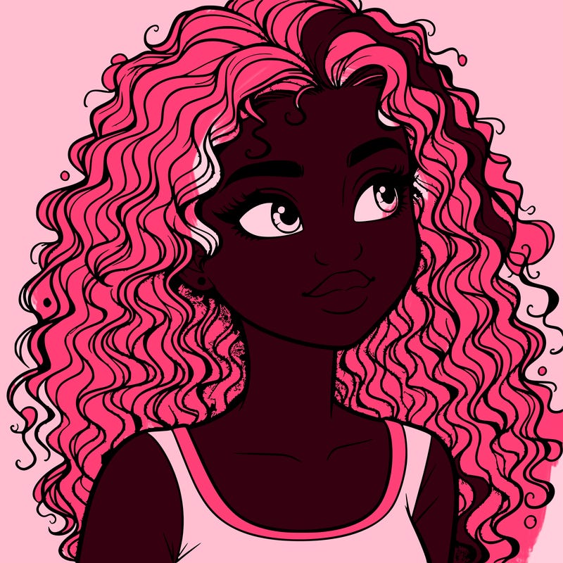 realistic girl with curly hair