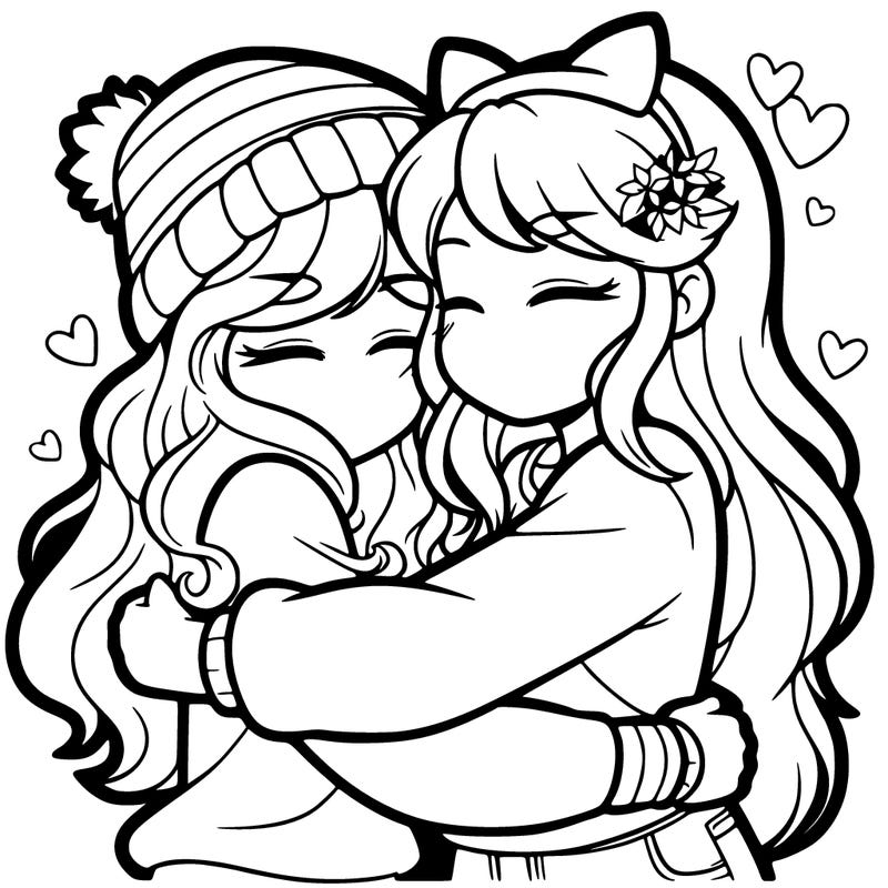 girls hugging