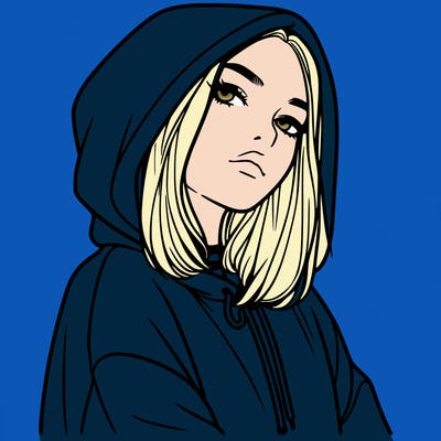 a realistic girl in a hoodie