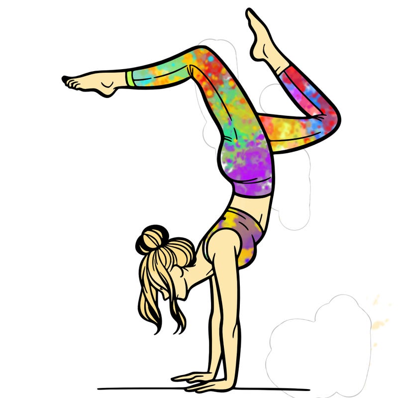 a woman doing a handstand