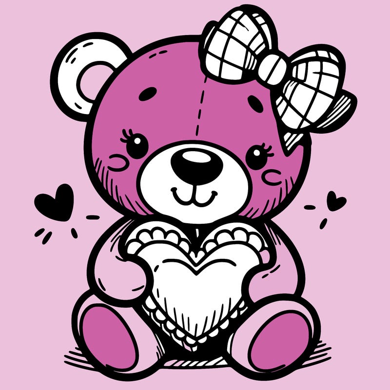 teddy bear hugging a heart