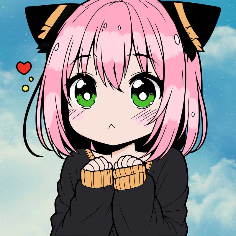 shy anime catgirl