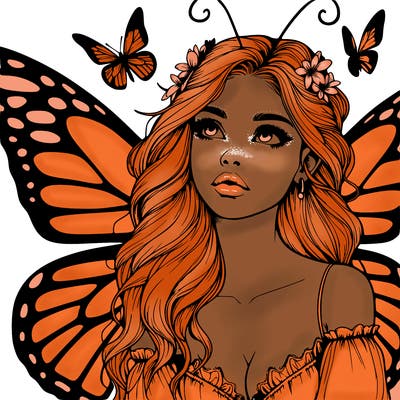 butterfly fairy realistic girl