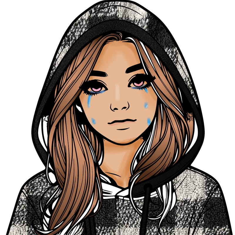 realistic girl with a hoodie