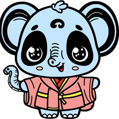 show me a pic of a cute panda dressed up as a elephant