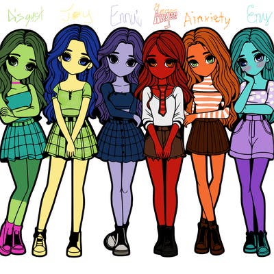 a group of girls realistic