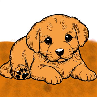 a cute realistic puppy