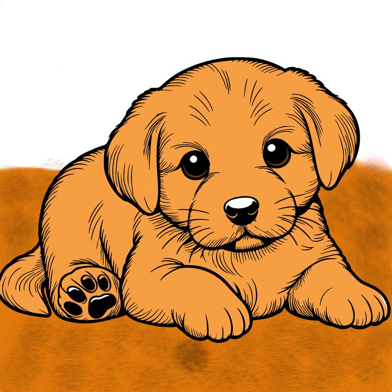 a cute realistic puppy