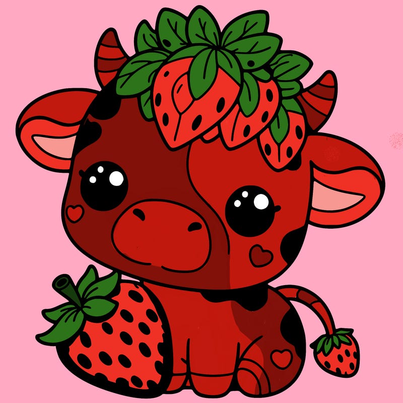 cute strawberry cow