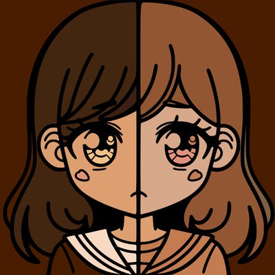a split of a girl