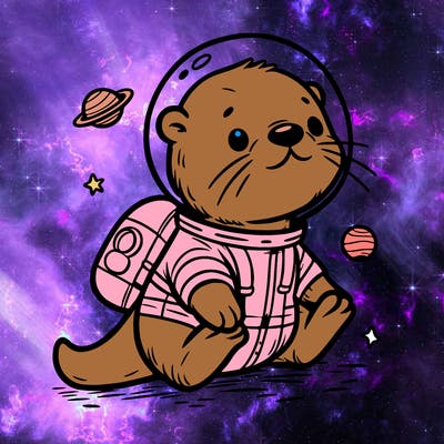 otter in a space suit