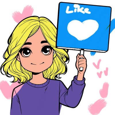 realistic girl holding up a sign