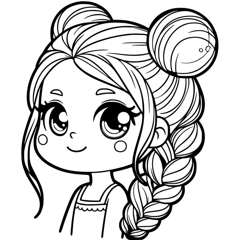 girl with bubble braid