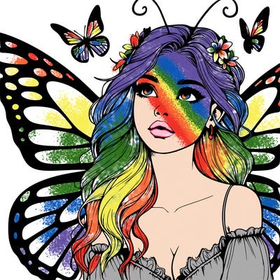 butterfly fairy realistic girl