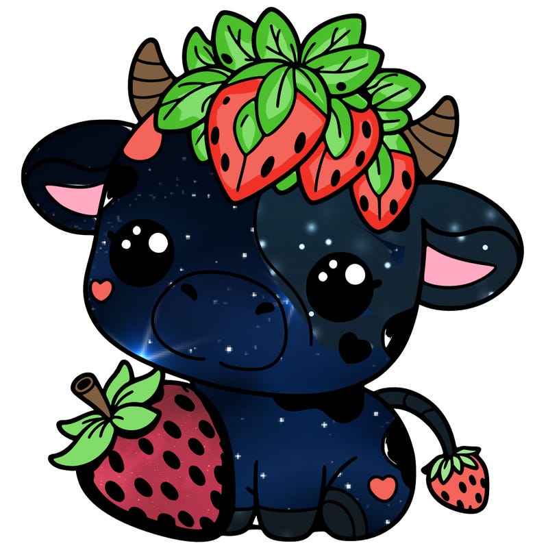 cute strawberry cow