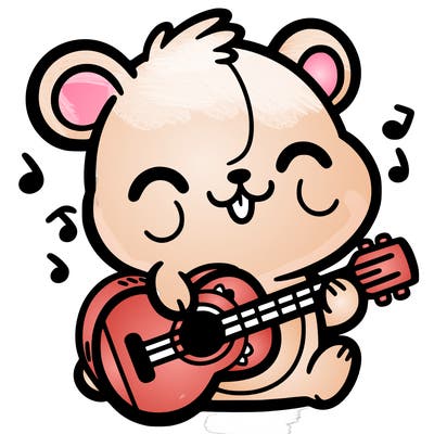is a cute hamster playing a guitar
