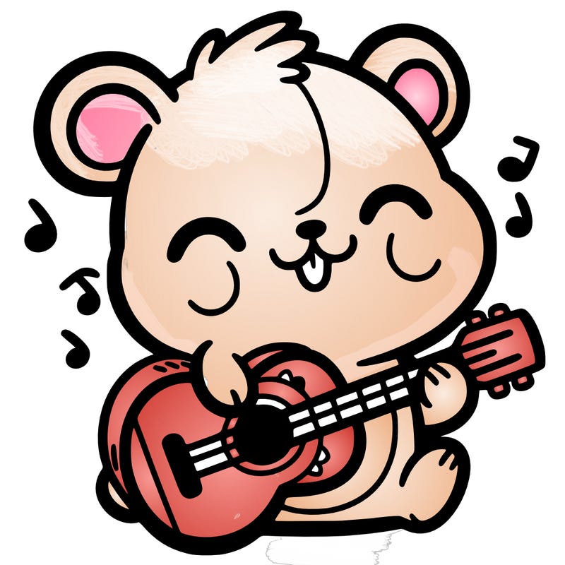 is a cute hamster playing a guitar