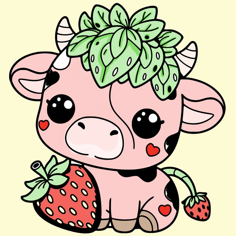 cute strawberry cow