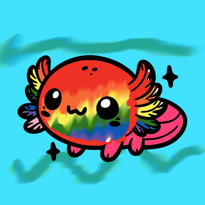 cute easy baby axolotl