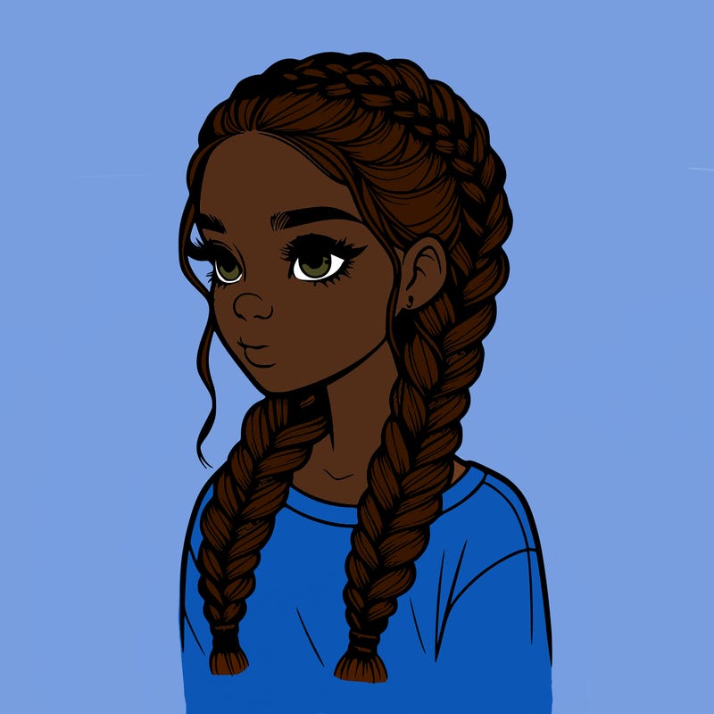 realistic girl with braids