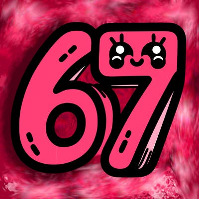 the numbers 67