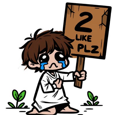 small poor toddler crying with sign that says 2 like plz