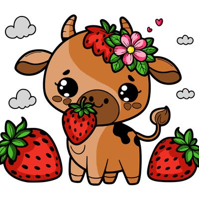 cute strawberry cow
