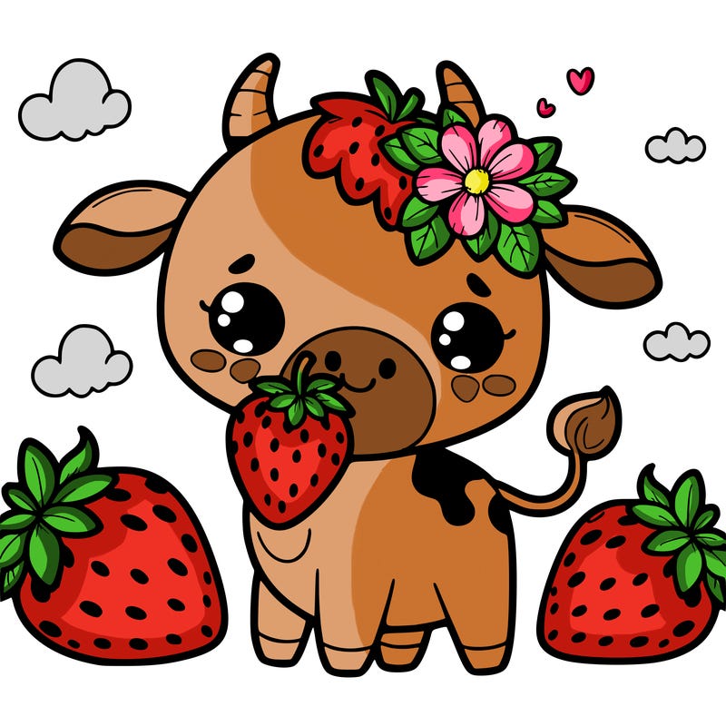 cute strawberry cow