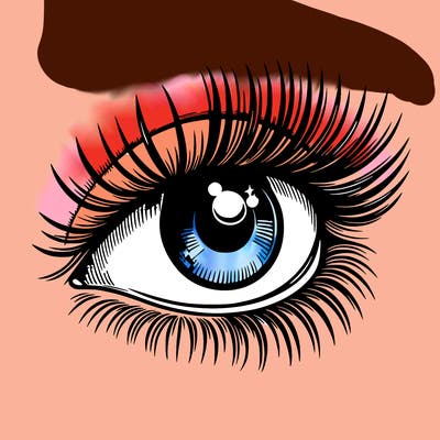 realistic eye long eylashes