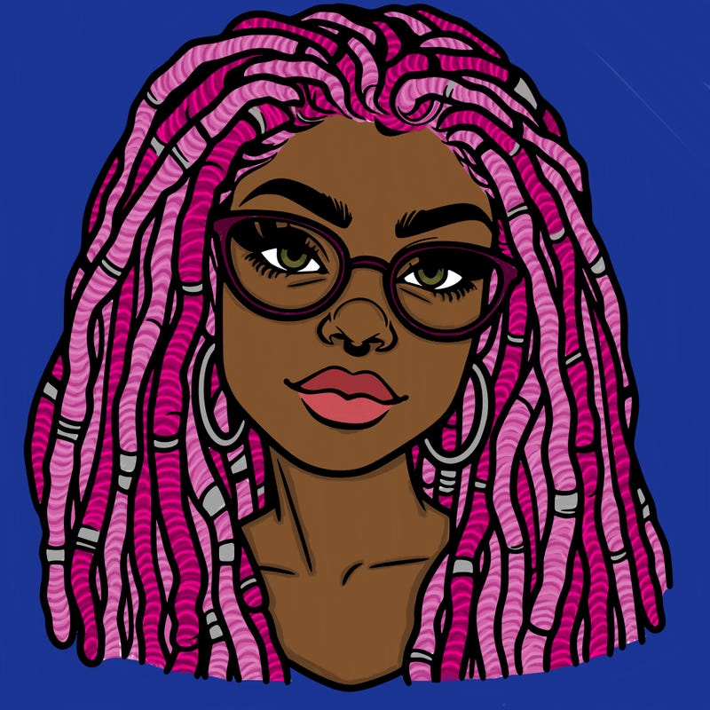 woman with dreadlocks and glasses