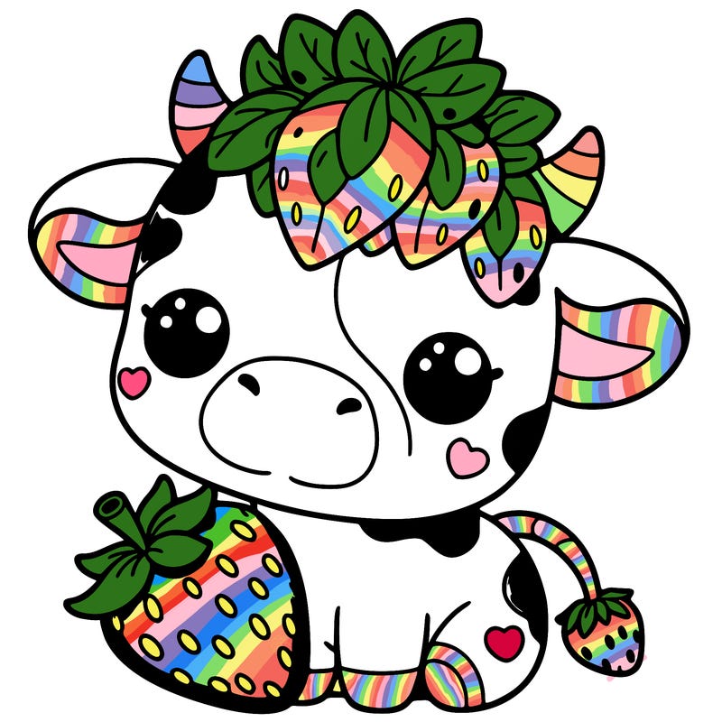 cute strawberry cow