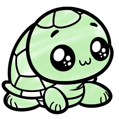 cute little animated turtle