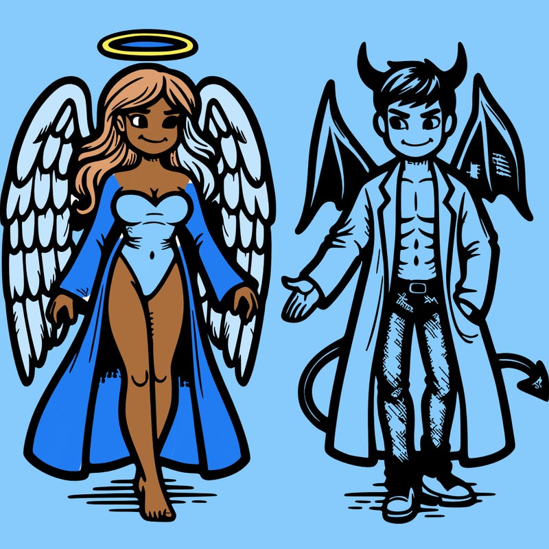 angel and devil split realistic