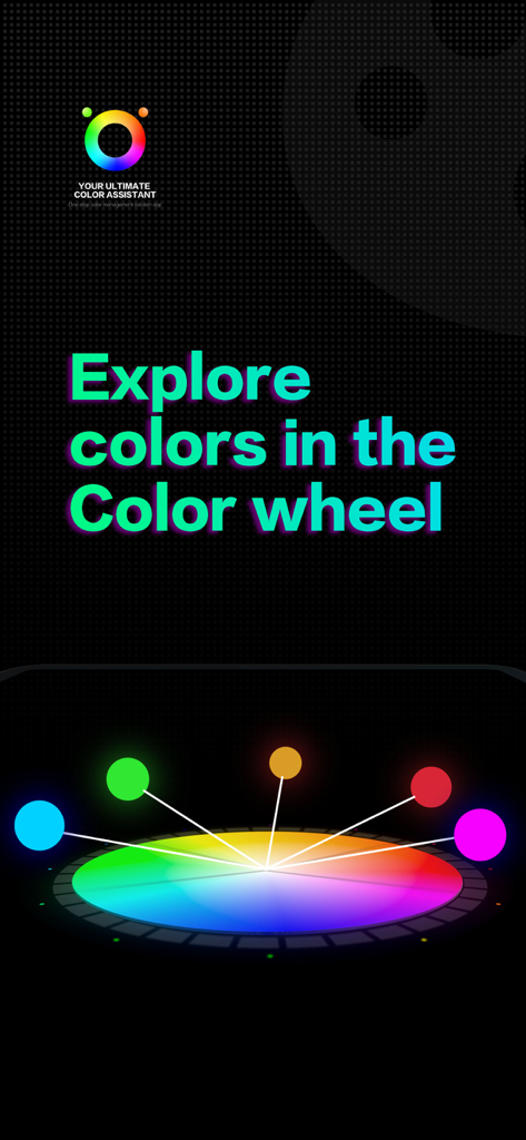 JoyColor: Your color assistant - Una rueda de colores 3D con marcadores luminosos para explorar paletas en la aplicación JoyColor